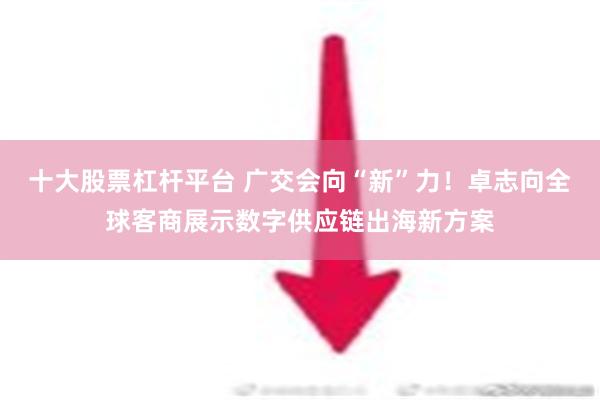 十大股票杠杆平台 广交会向“新”力！卓志向全球客商展示数字供应链出海新方案