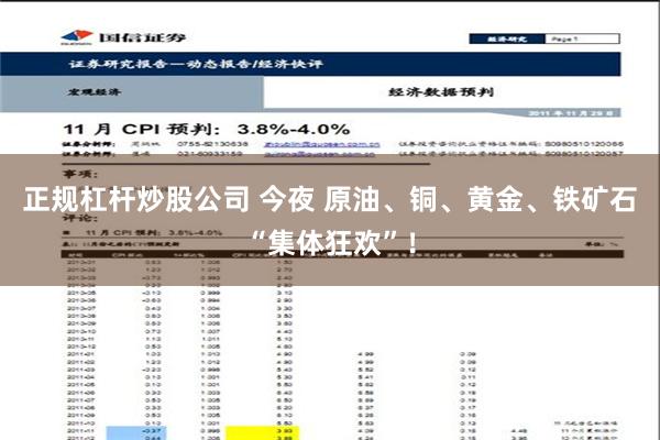 正规杠杆炒股公司 今夜 原油、铜、黄金、铁矿石“集体狂欢”！